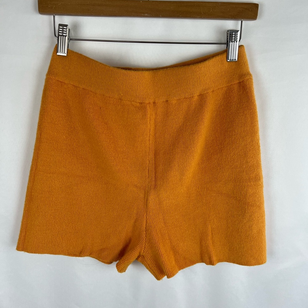 Orange Knit Women's Shorts